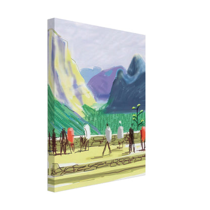 David Hockney, The Yosemite Suite 15, mountains and lush green forest, canvas print, 60 × 60 cm (24 × 24 in)