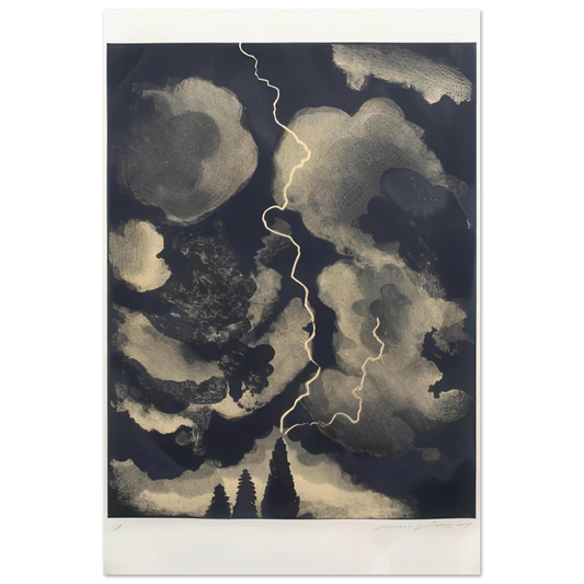 Study Of Lightning Medium by David Hockney Poster