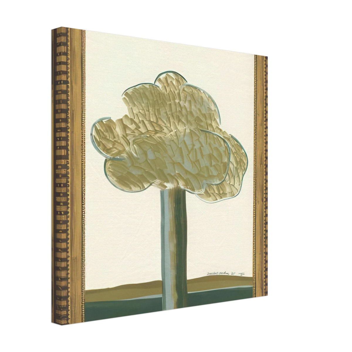 David Hockney, Gold-Framed Landscape No. 2, landscape within an ornate gold frame, canvas print, 30 × 40 cm (12 × 16 in)