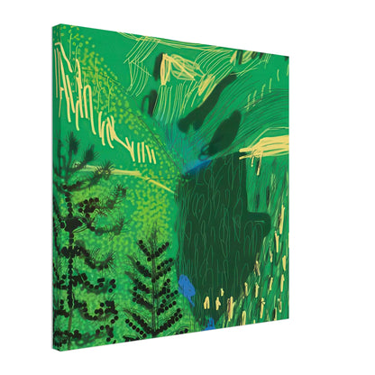 David Hockney, The Yosemite Suite, Yosemite mountains and lush green forests, canvas print, 60 × 80 cm (24 × 32 in)