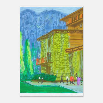 David Hockney, The Yosemite Suite, Yosemite mountains and lush green forests, canvas print