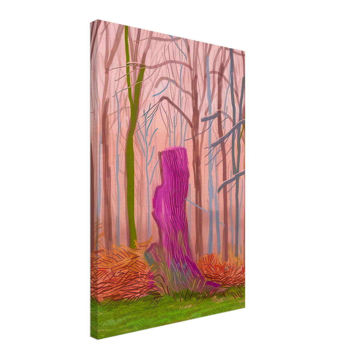 David Hockney, The Arrival of Spring (15 March), woodland path and budding trees, canvas print, 27 × 35 cm (11 × 14 in)