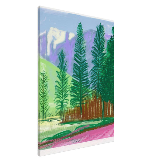 David Hockney, The Yosemite Suite, Yosemite mountains and lush green forests, canvas print, 20 × 25 cm (8 × 10 in)