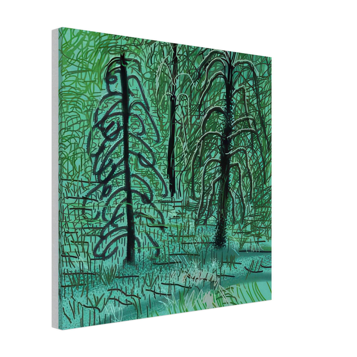 David Hockney, The Yosemite Suite, Yosemite mountains and lush green forests, canvas print, 50 × 75 cm (20 × 30 in)