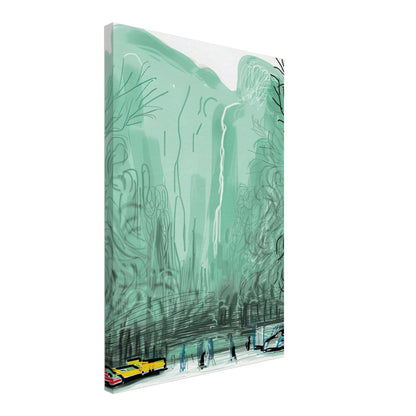 David Hockney, The Yosemite Suite, Yosemite mountains and lush green forests, canvas print, 70 × 100 cm (28 × 40 in)