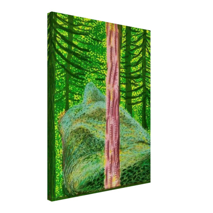 David Hockney, The Yosemite Suite, Yosemite mountains and lush green forests, canvas print, 30 × 40 cm (12 × 16 in)