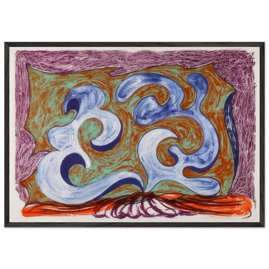 Rampant by David Hockney 70x100 cm / 28x40″ inches Framed Art Print – Black Wooden Frame