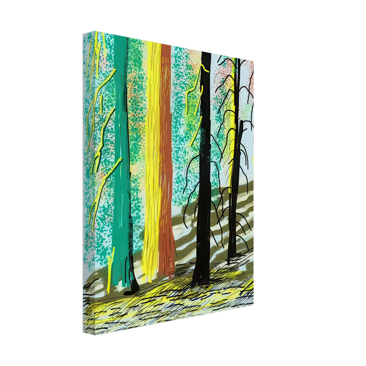 David Hockney, The Yosemite Suite, Yosemite mountains and lush green forests, canvas print, 40 × 60 cm (16 × 24 in)