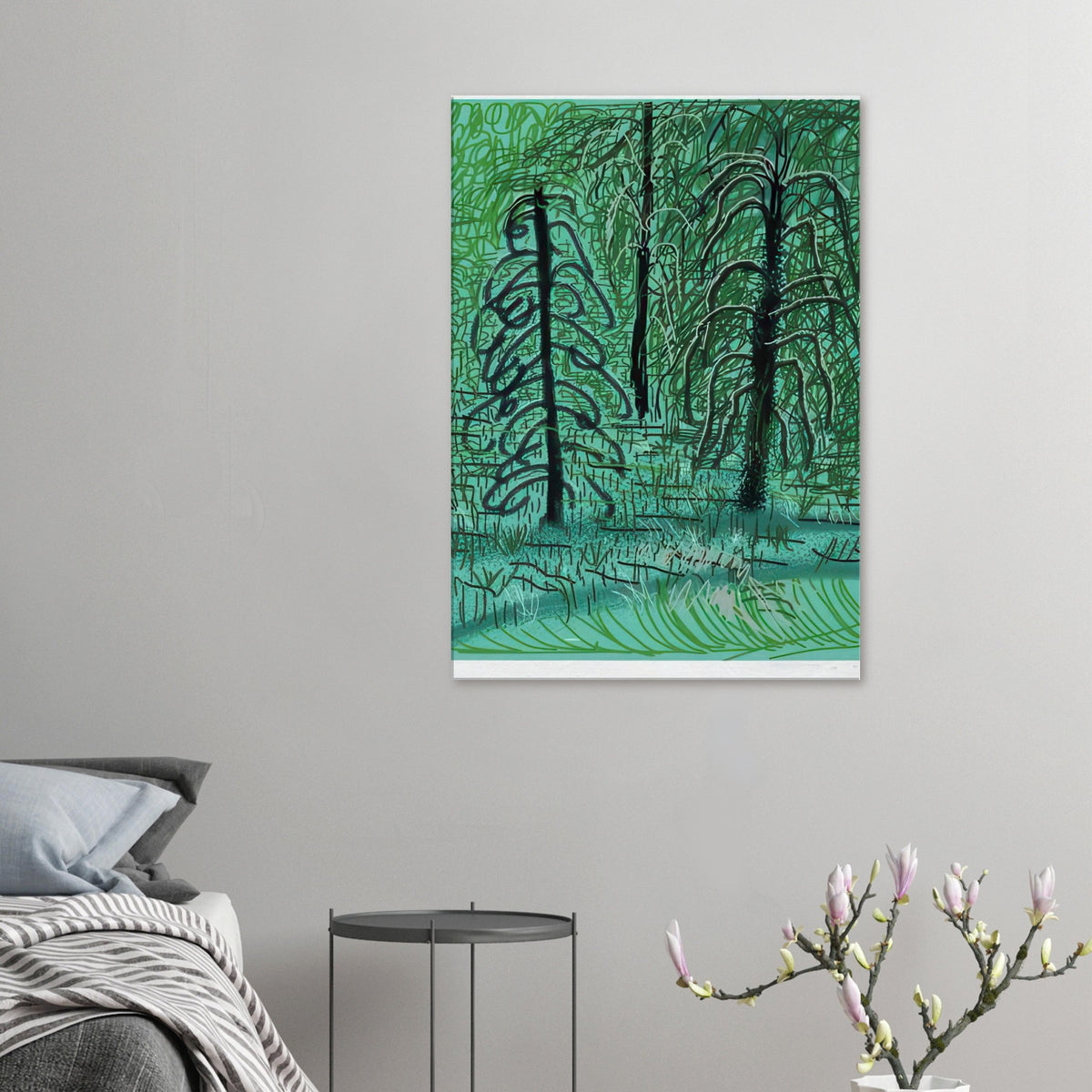 David Hockney, The Yosemite Suite, Yosemite mountains and lush green forests, canvas print
