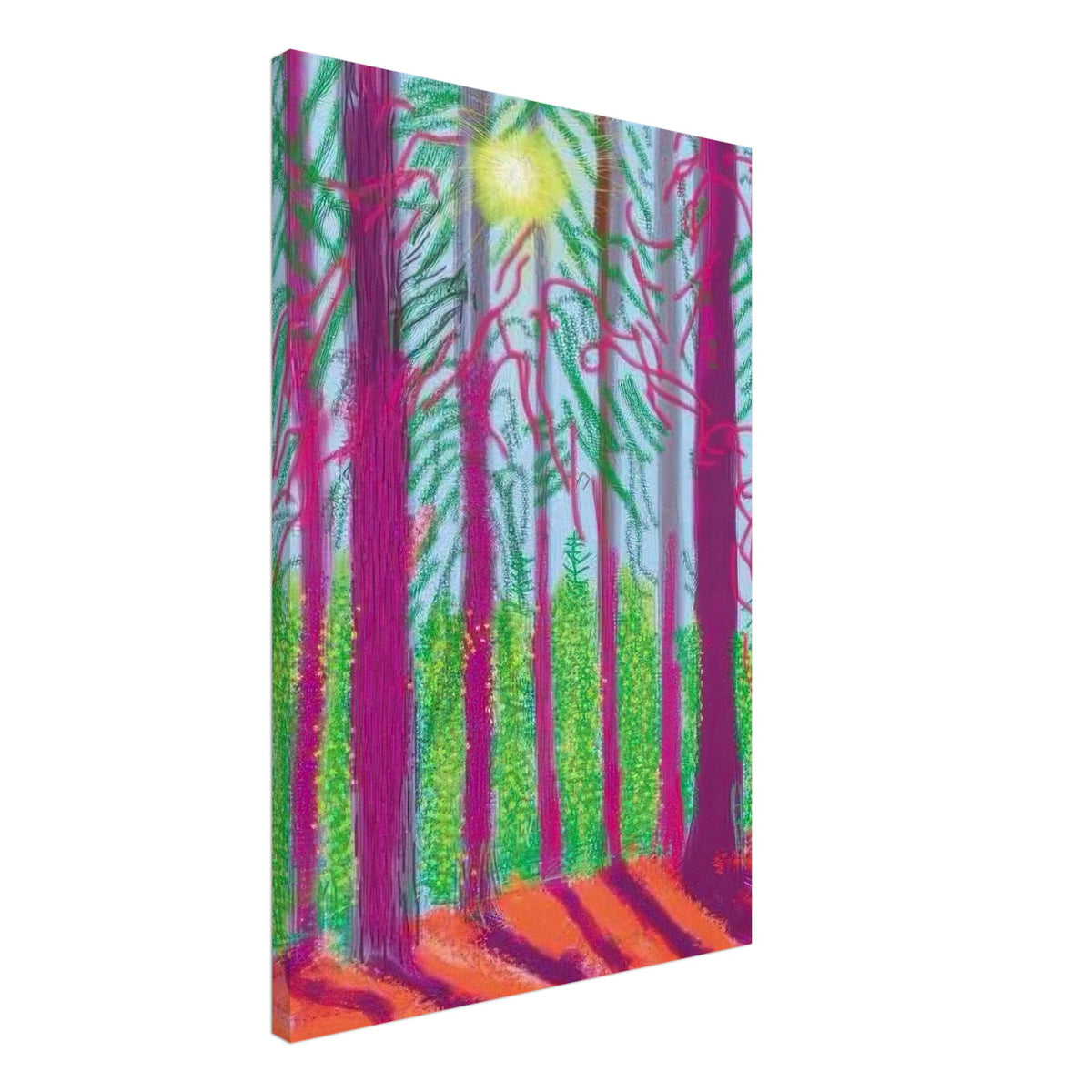 David Hockney, The Yosemite Suite, Yosemite mountains and lush green forests, canvas print, 50 × 75 cm (20 × 30 in)