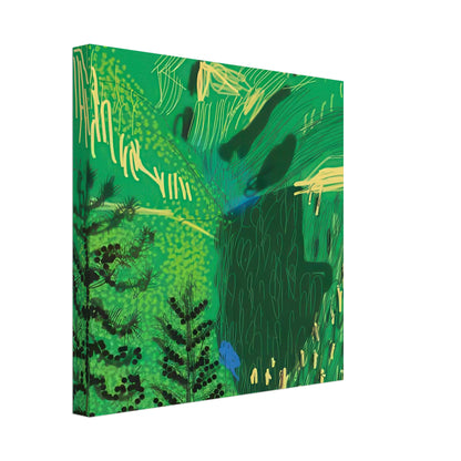 David Hockney, The Yosemite Suite, Yosemite mountains and lush green forests, canvas print, 30 × 30 cm (12 × 12 in)