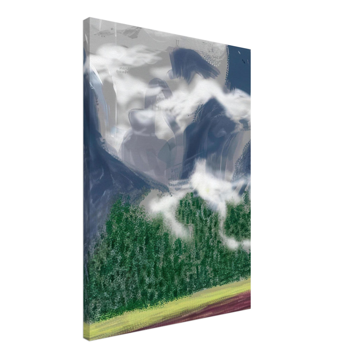 David Hockney, The Yosemite Suite, Yosemite mountains and lush green forests, canvas print, 45 × 60 cm (18 × 24 in)