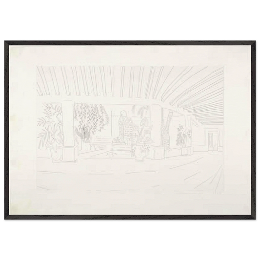 Mexican Hotel Garden by David Hockney 70x100 cm / 28x40″ inches Framed Art Print – Black Wooden Frame