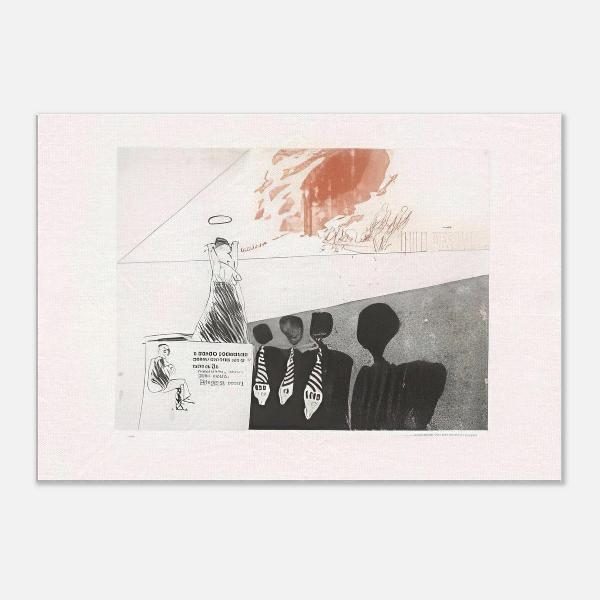 David Hockney canvas print of The Gospel Singing (Good People), featuring a woman singing with raised arms before an audience.