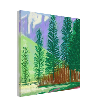 David Hockney, The Yosemite Suite, Yosemite mountains and lush green forests, canvas print, 40 × 60 cm (16 × 24 in)