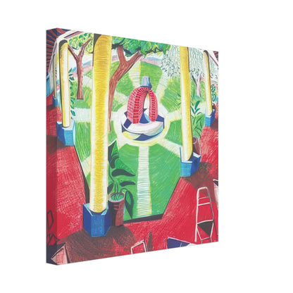 David Hockney, Hotel Acatlán Courtyard, canvas print, 45 × 60 cm (18 × 24 in)