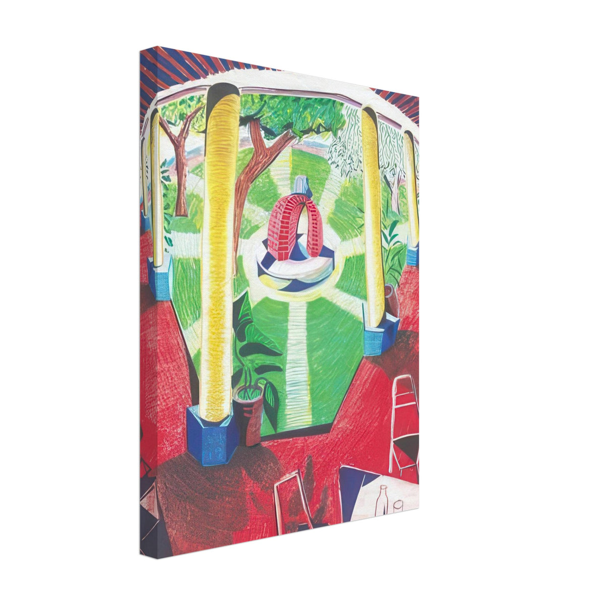 David Hockney, Hotel Acatlán Courtyard, canvas print, 40 × 60 cm (16 × 24 in)