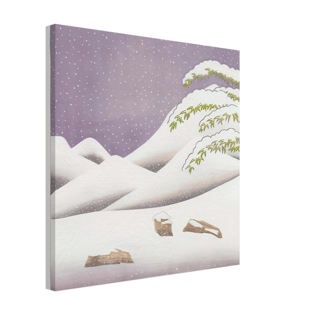 David Hockney, Snow, rolling snowy hills and snow-covered branches, canvas print, 40 × 60 cm (16 × 24 in)