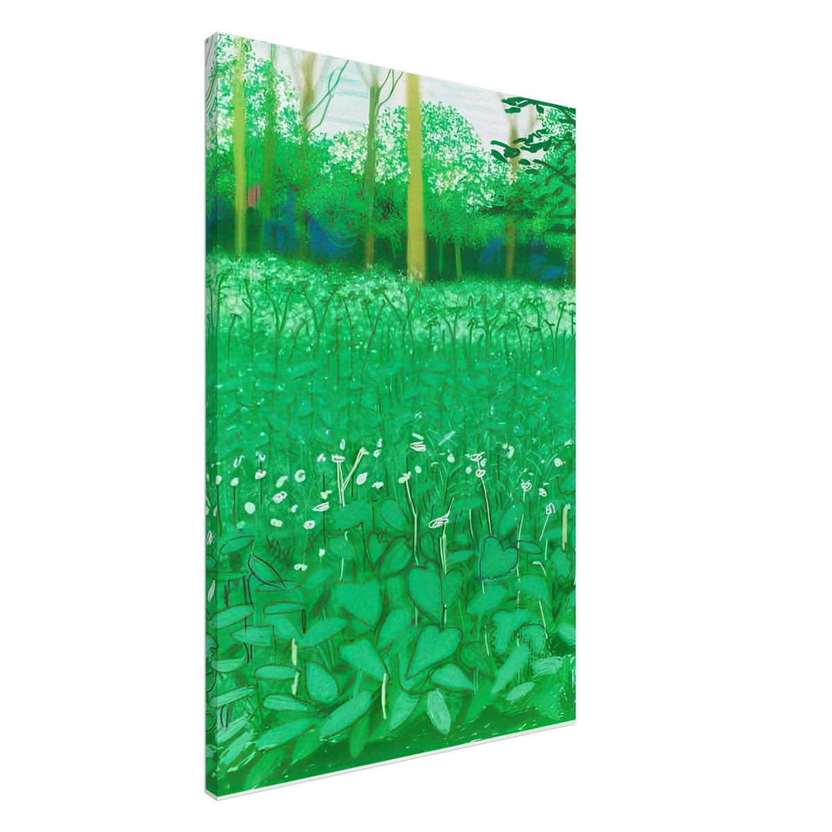 David Hockney, The Arrival of Spring (15 March), woodland path and budding trees, canvas print, 50 × 50 cm (20 × 20 in)
