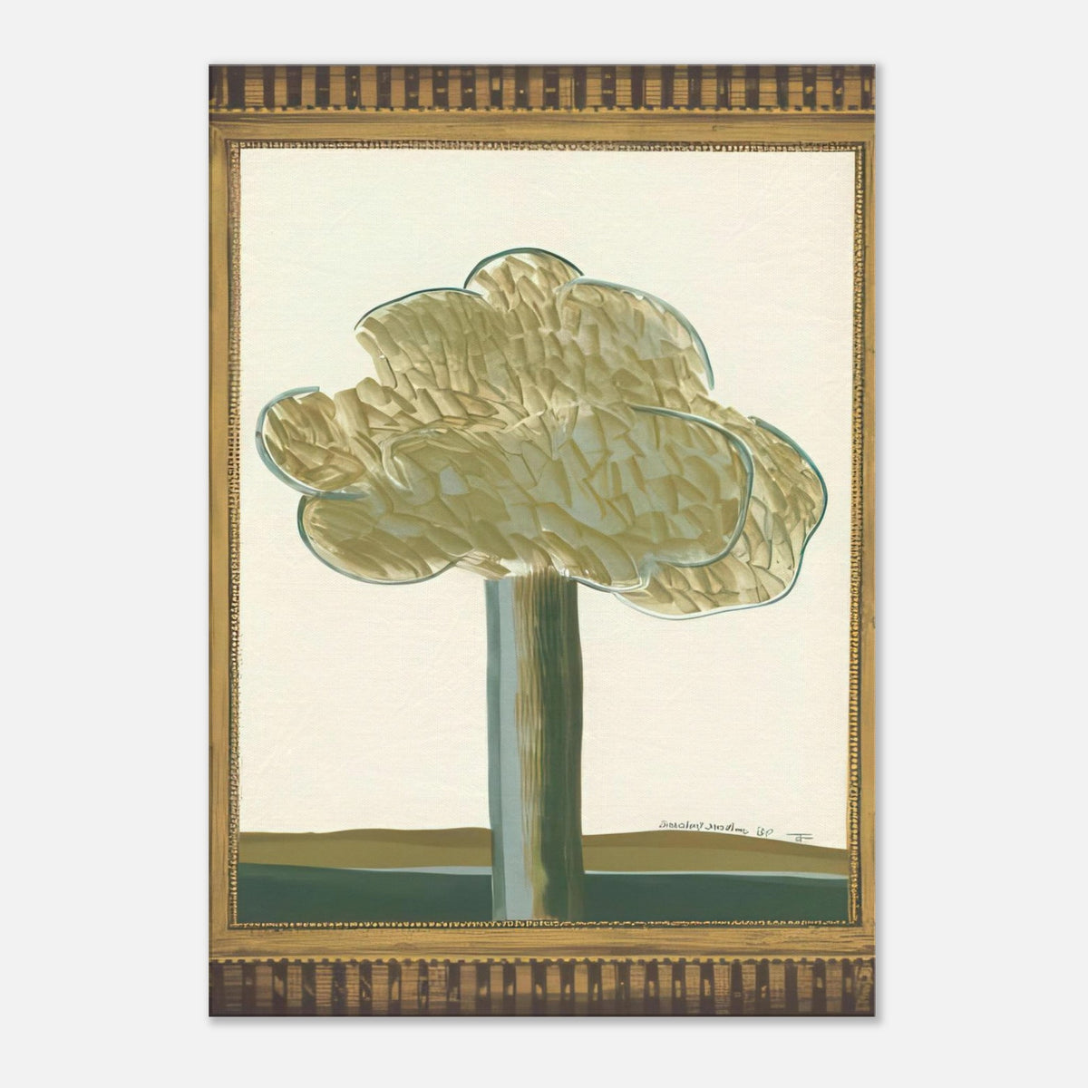 David Hockney, Gold-Framed Landscape No. 2, landscape within an ornate gold frame, canvas print