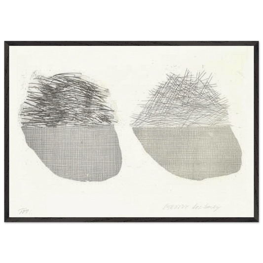 Straw On The Left, Gold On The Right by David Hockney 70x100 cm / 28x40″ inches Framed Art Print – Black Wooden Frame