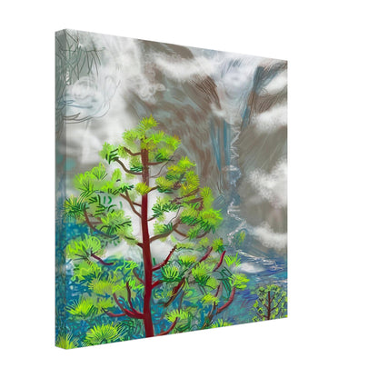 David Hockney, The Yosemite Suite, Yosemite mountains and lush green forests, canvas print, 50 × 60 cm (20 × 24 in)