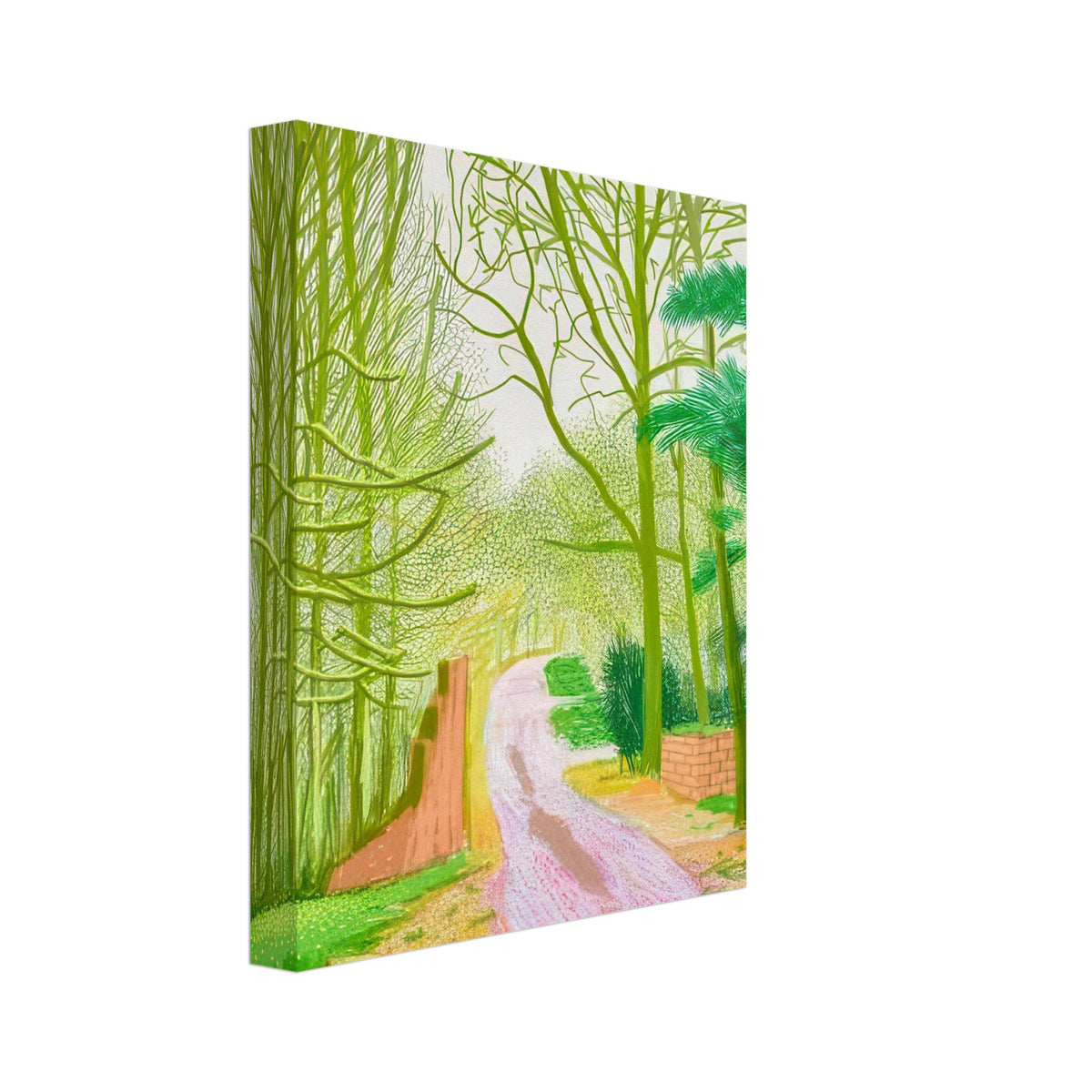 David Hockney, The Arrival of Spring (15 March), woodland path and budding trees, canvas print, 30 × 40 cm (12 × 16 in)