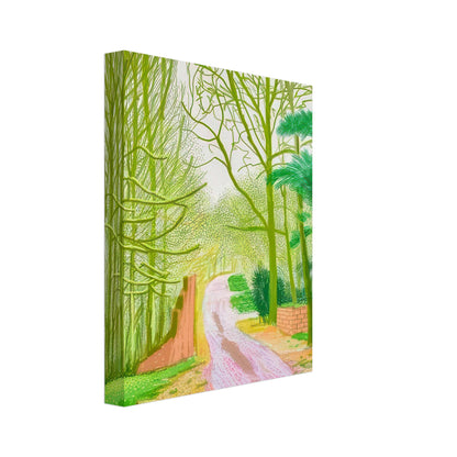 David Hockney, The Arrival of Spring (15 March), woodland path and budding trees, canvas print, 30 × 40 cm (12 × 16 in)