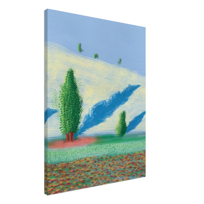 David Hockney, The Yosemite Suite, Yosemite mountains and lush green forests, canvas print, 50 × 50 cm (20 × 20 in)