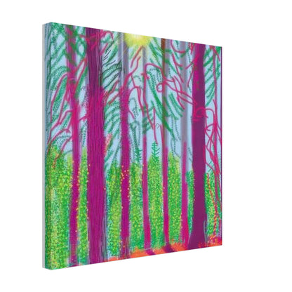 David Hockney, The Yosemite Suite, Yosemite mountains and lush green forests, canvas print, 40 × 40 cm (16 × 16 in)