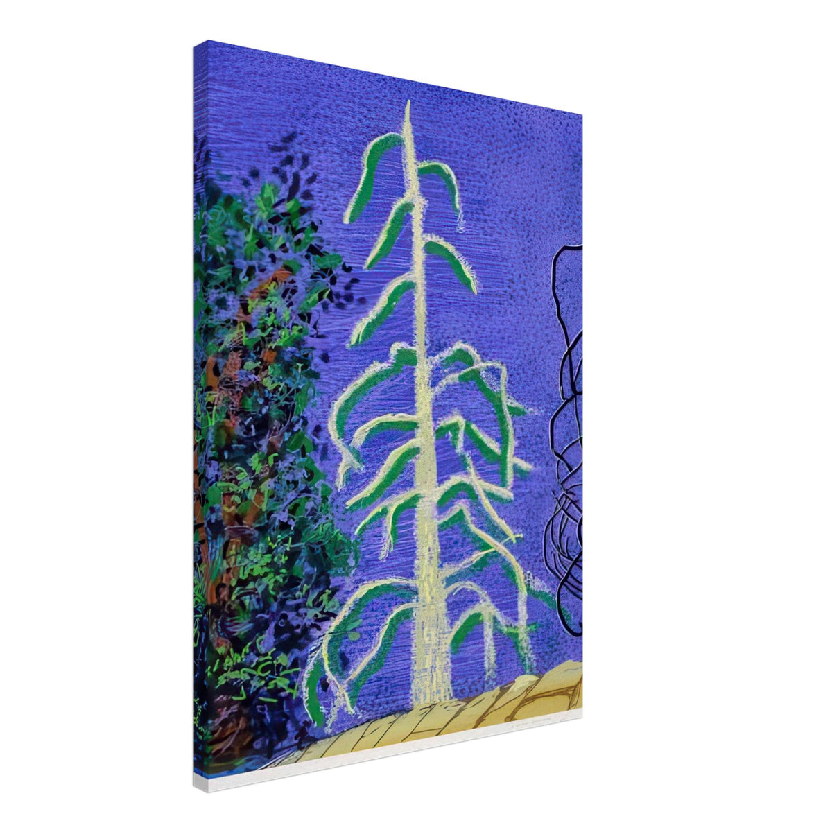 David Hockney, The Yosemite Suite, Yosemite mountains and lush green forests, canvas print, 60 × 60 cm (24 × 24 in)