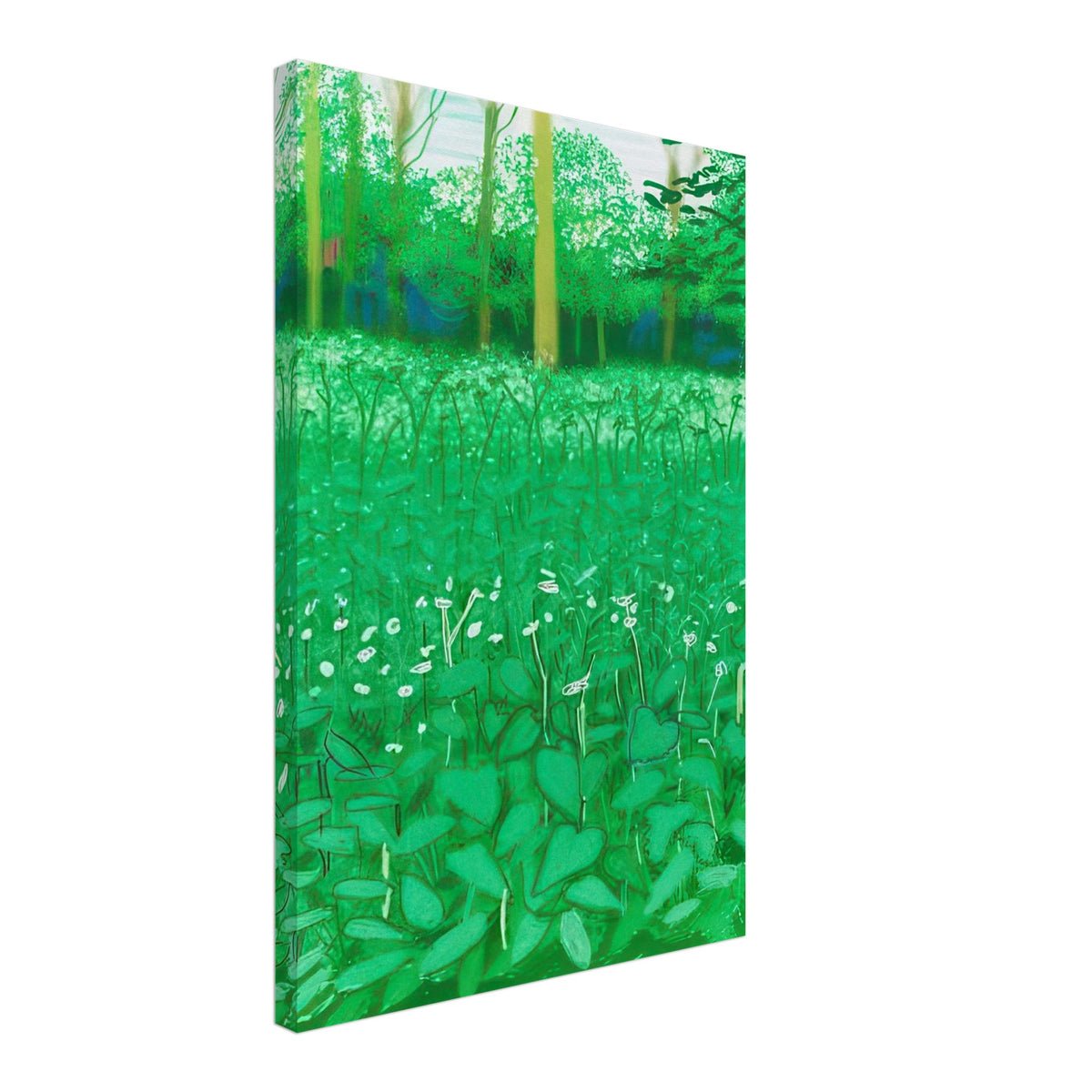 David Hockney, The Arrival of Spring (15 March), woodland path and budding trees, canvas print, 70 × 100 cm (28 × 40 in)