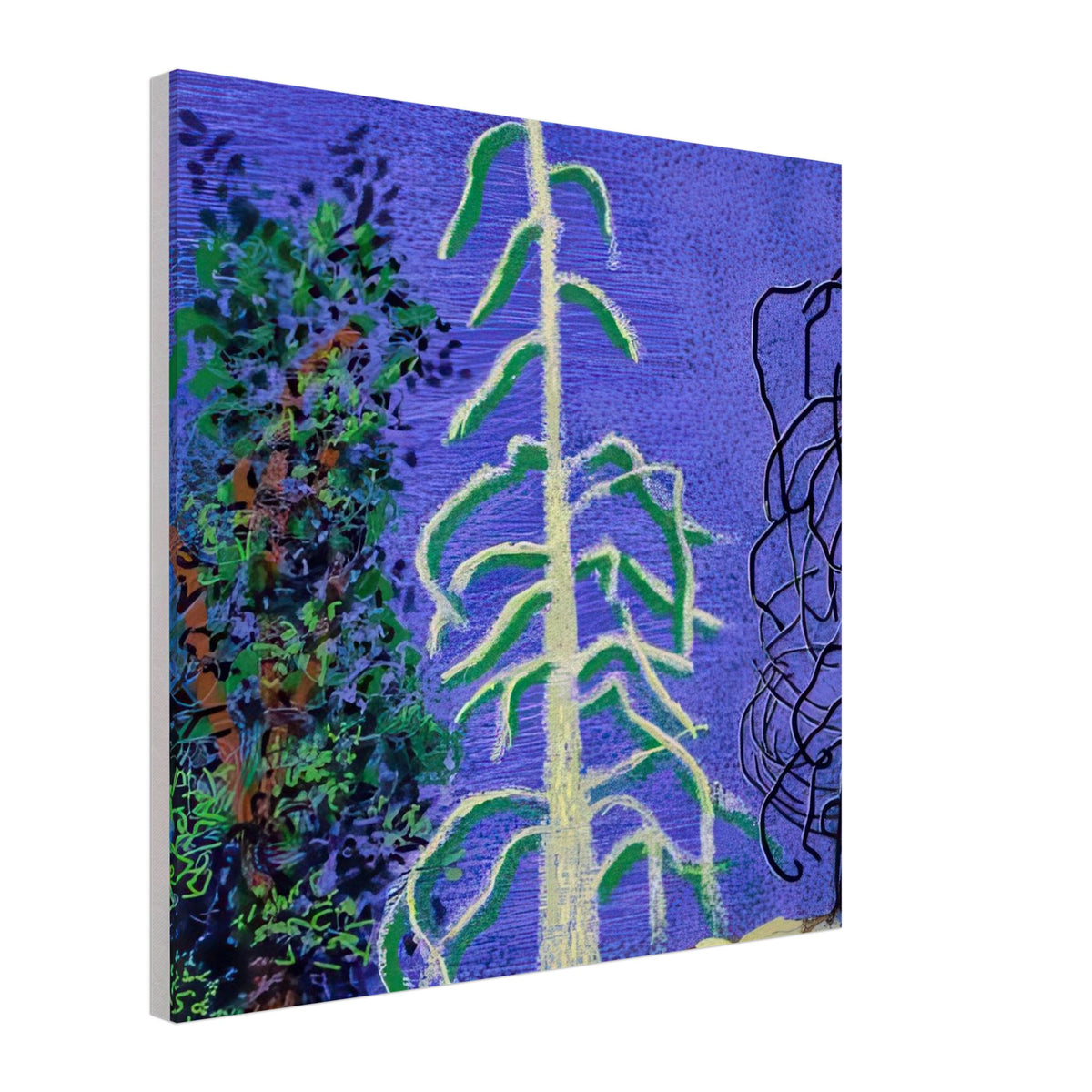 David Hockney, The Yosemite Suite, Yosemite mountains and lush green forests, canvas print, 60 × 90 cm (24 × 36 in)