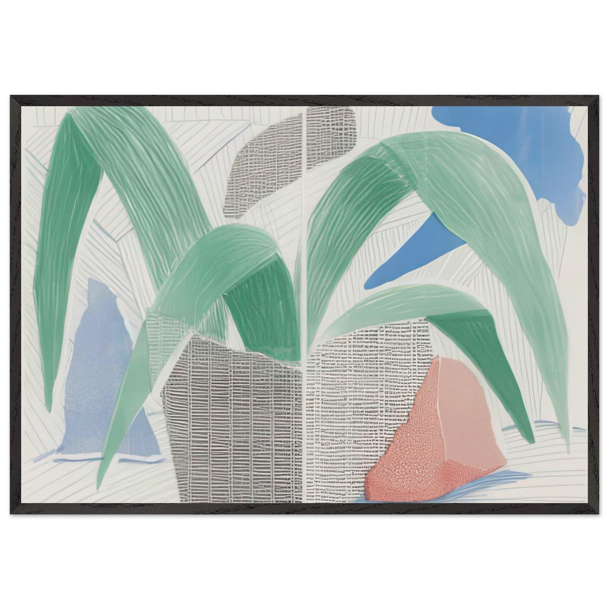 Green Grey Blue Plant July by David Hockney