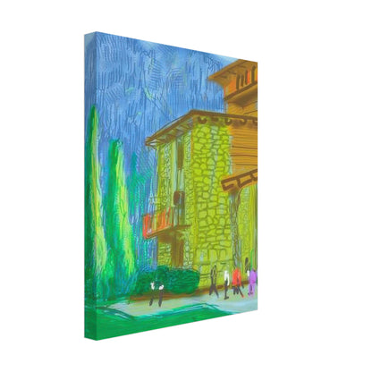 David Hockney, The Yosemite Suite, Yosemite mountains and lush green forests, canvas print, 30 × 30 cm (12 × 12 in)