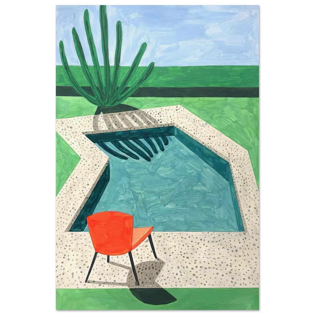 David Hockney angular swimming pool poster