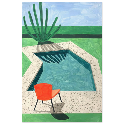 David Hockney angular swimming pool poster
