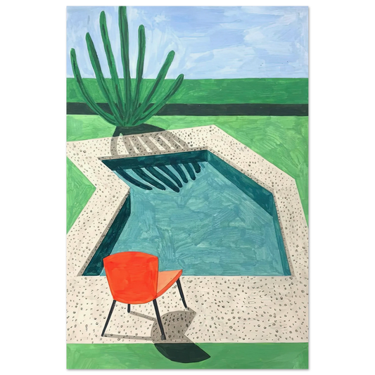 David Hockney angular swimming pool poster