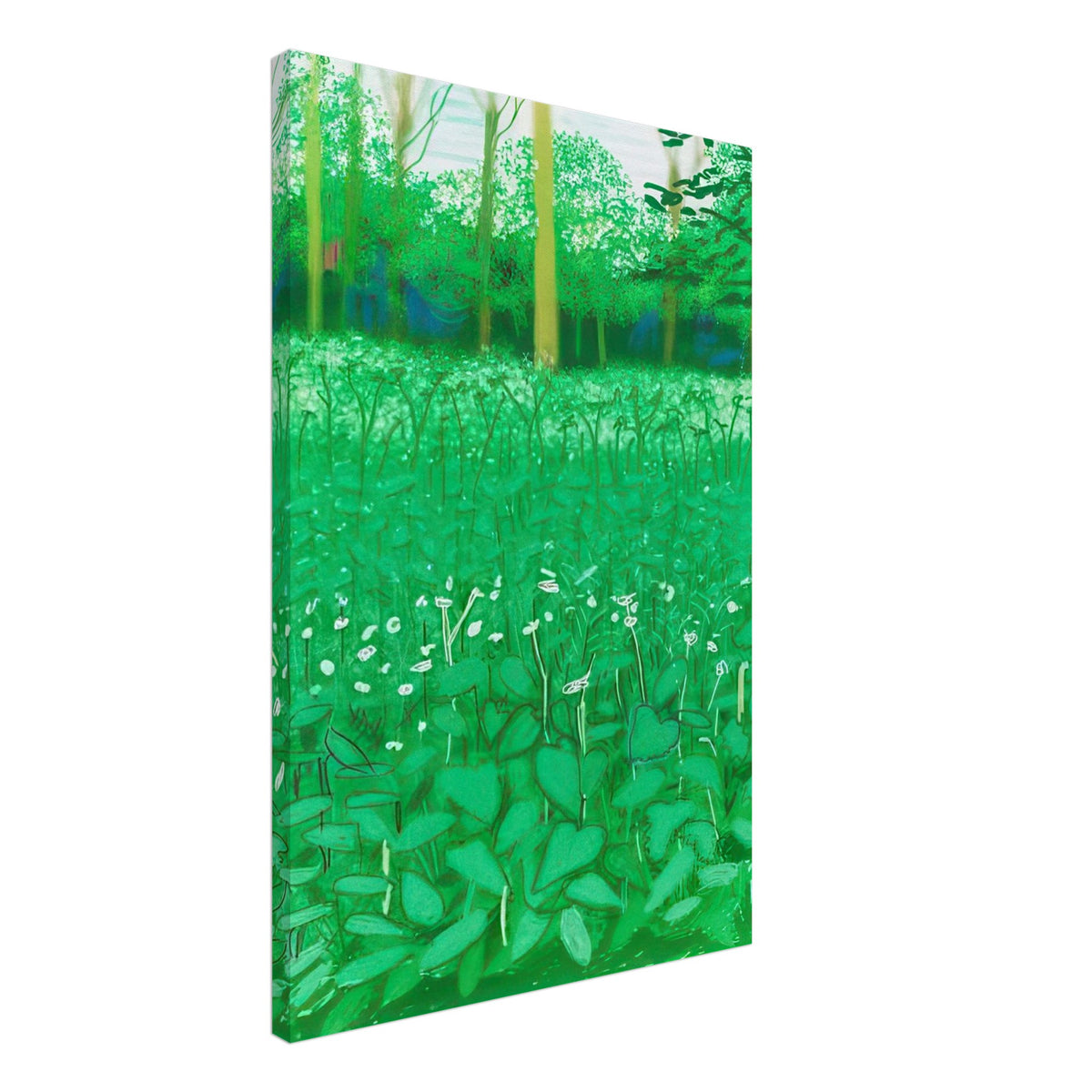 David Hockney, The Arrival of Spring (15 March), woodland path and budding trees, canvas print, 60 × 80 cm (24 × 32 in)