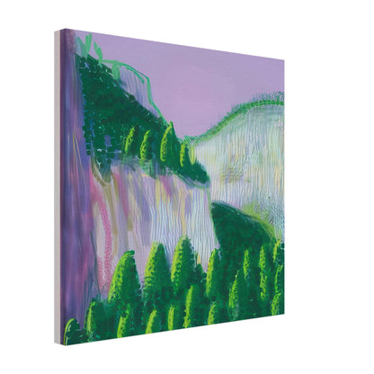 David Hockney, The Yosemite Suite, Yosemite mountains and lush green forests, canvas print, 30 × 30 cm (12 × 12 in)