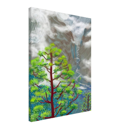 David Hockney, The Yosemite Suite, Yosemite mountains and lush green forests, canvas print, 45 × 60 cm (18 × 24 in)