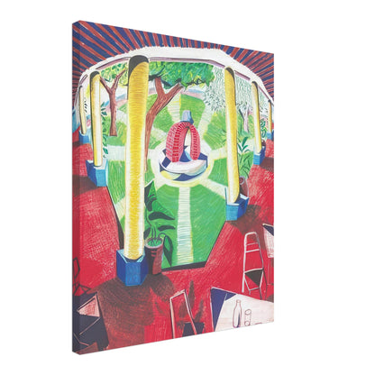 David Hockney, Hotel Acatlán Courtyard, canvas print, 50 × 75 cm (20 × 30 in)