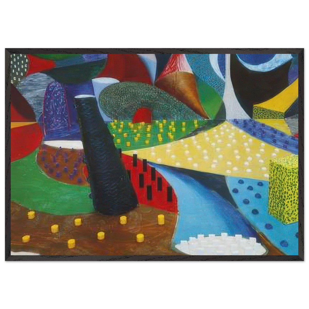 Second Detail, Snails Space, March 25th 1995 by David Hockney 70x100 cm / 28x40″ inches Framed Art Print – Black Wooden Frame