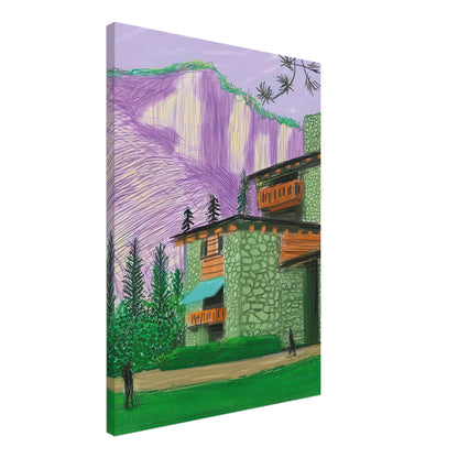 David Hockney, The Yosemite Suite, Yosemite mountains and lush green forests, canvas print, 60 × 75 cm (24 × 30 in)