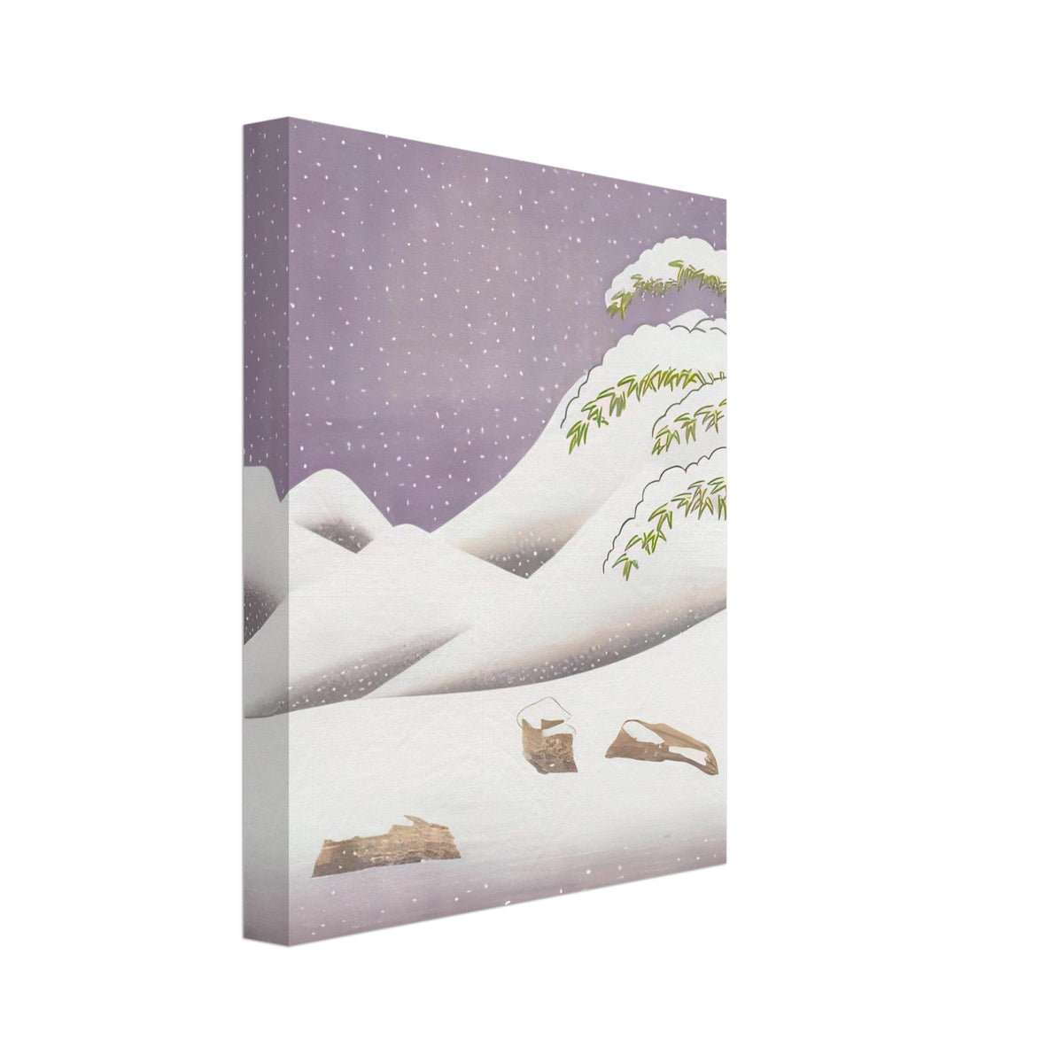 David Hockney, Snow, rolling snowy hills and snow-covered branches, canvas print, 30 × 30 cm (12 × 12 in)