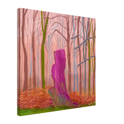 David Hockney, The Arrival of Spring (15 March), woodland path and budding trees, canvas print, 70 × 100 cm (28 × 40 in)