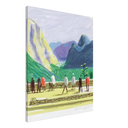 David Hockney, The Yosemite Suite 15, mountains and lush green forest, canvas print, 40 × 50 cm (16 × 20 in)