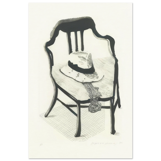 Panama Hat On A Chair - Signed Print by David Hockney Poster