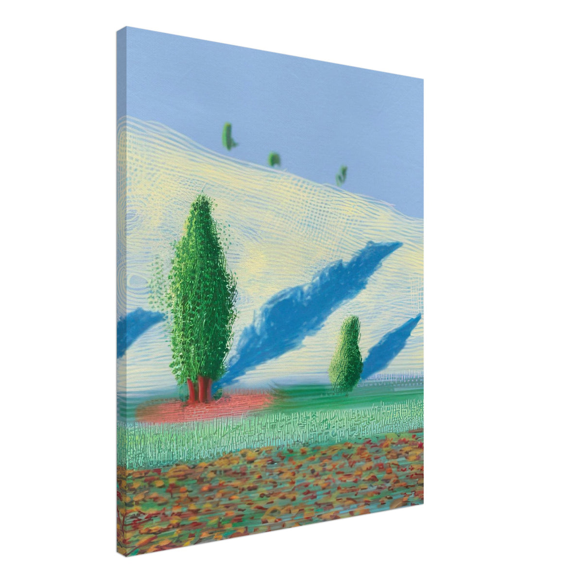 David Hockney, The Yosemite Suite, Yosemite mountains and lush green forests, canvas print, 45 × 60 cm (18 × 24 in)