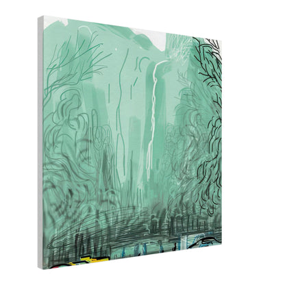 David Hockney, The Yosemite Suite, Yosemite mountains and lush green forests, canvas print, 50 × 75 cm (20 × 30 in)